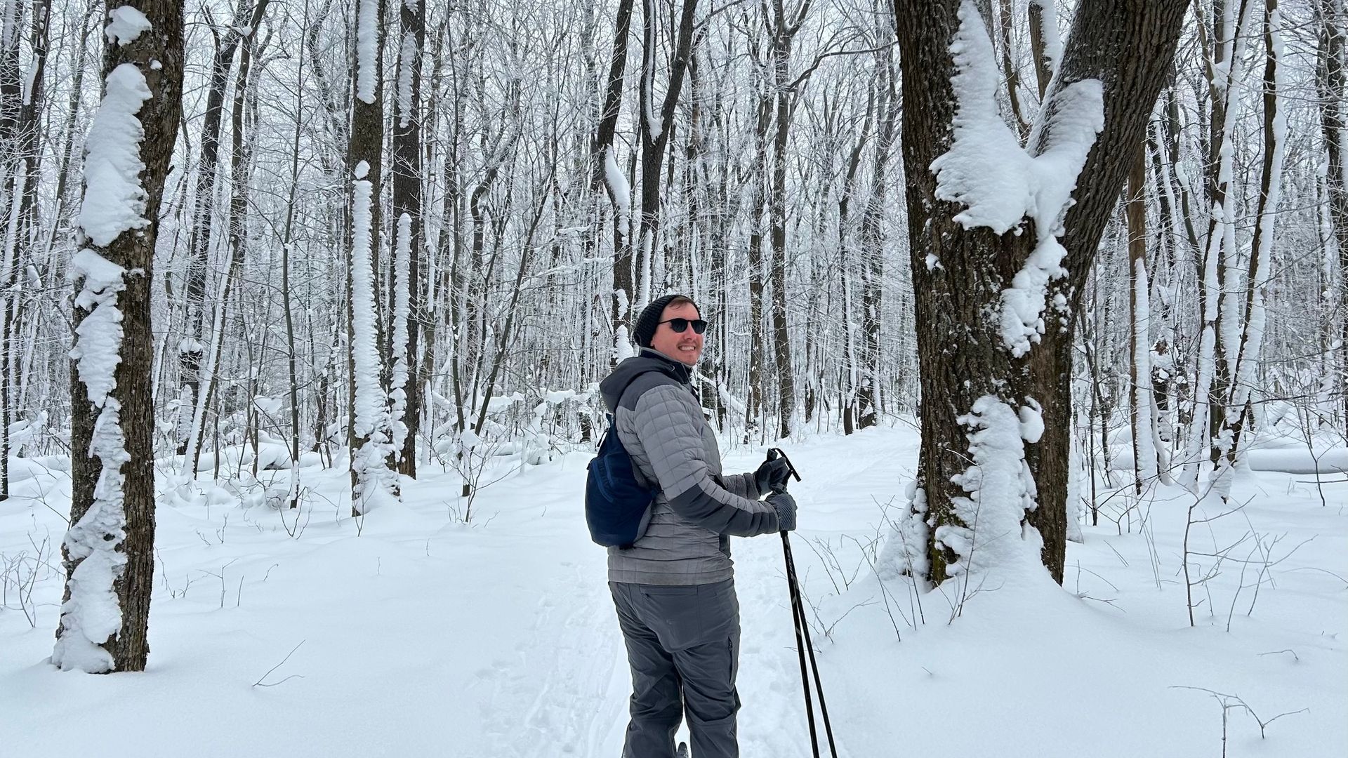 Ryan Deto skiing at Laurel Ridge State Park in Somerset County