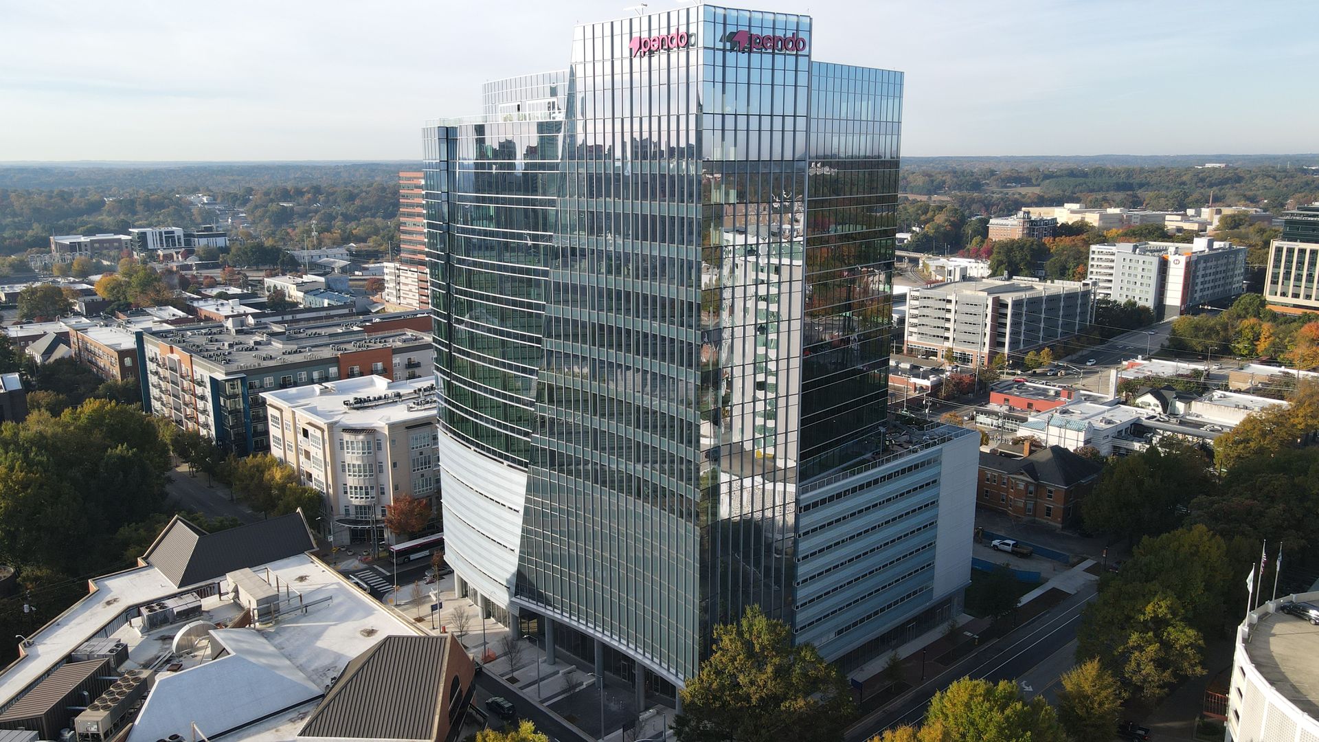 Pendo's glass tower in downtown Raleigh. 