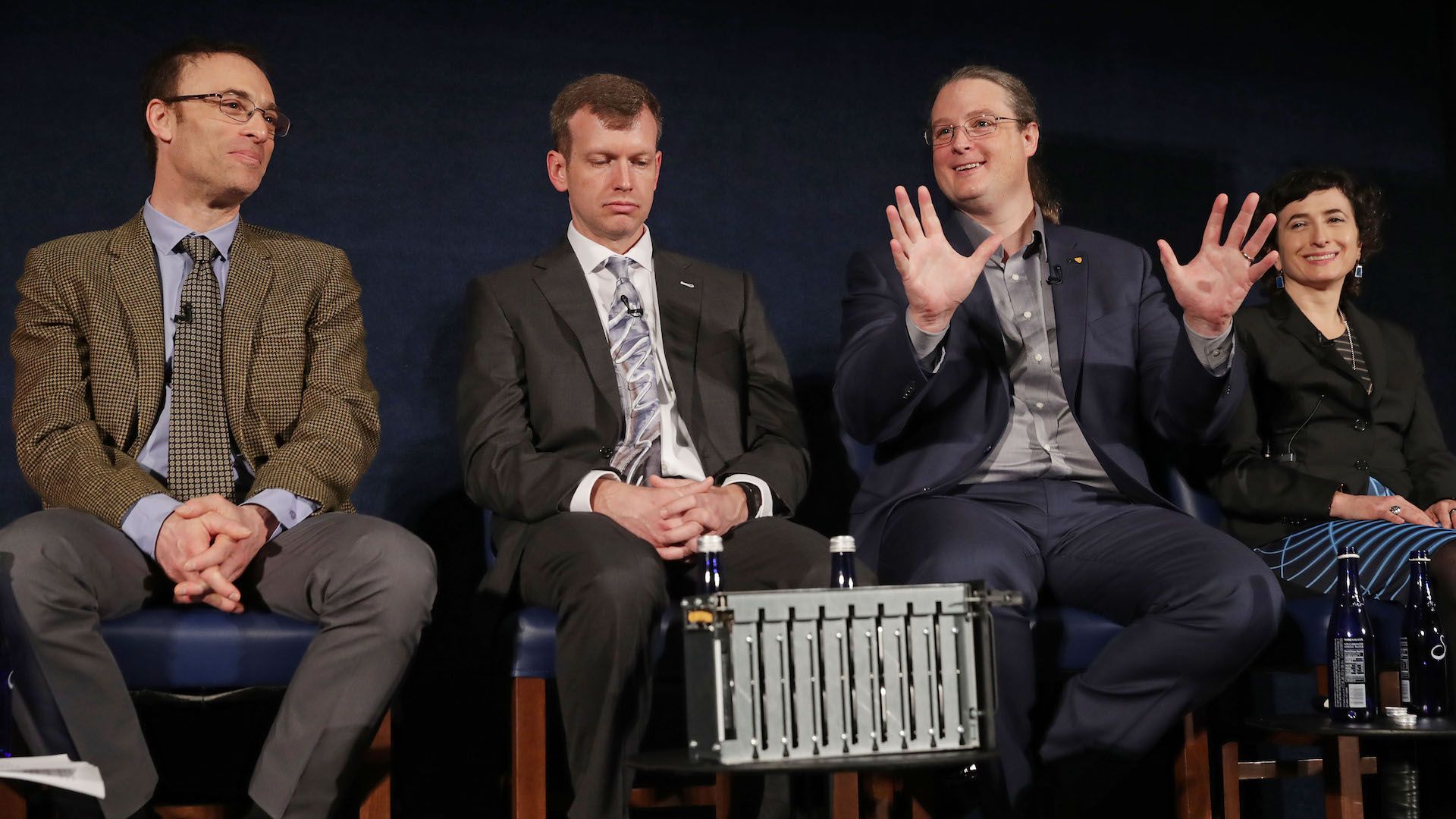 Photo of Avery speaking at the announcement