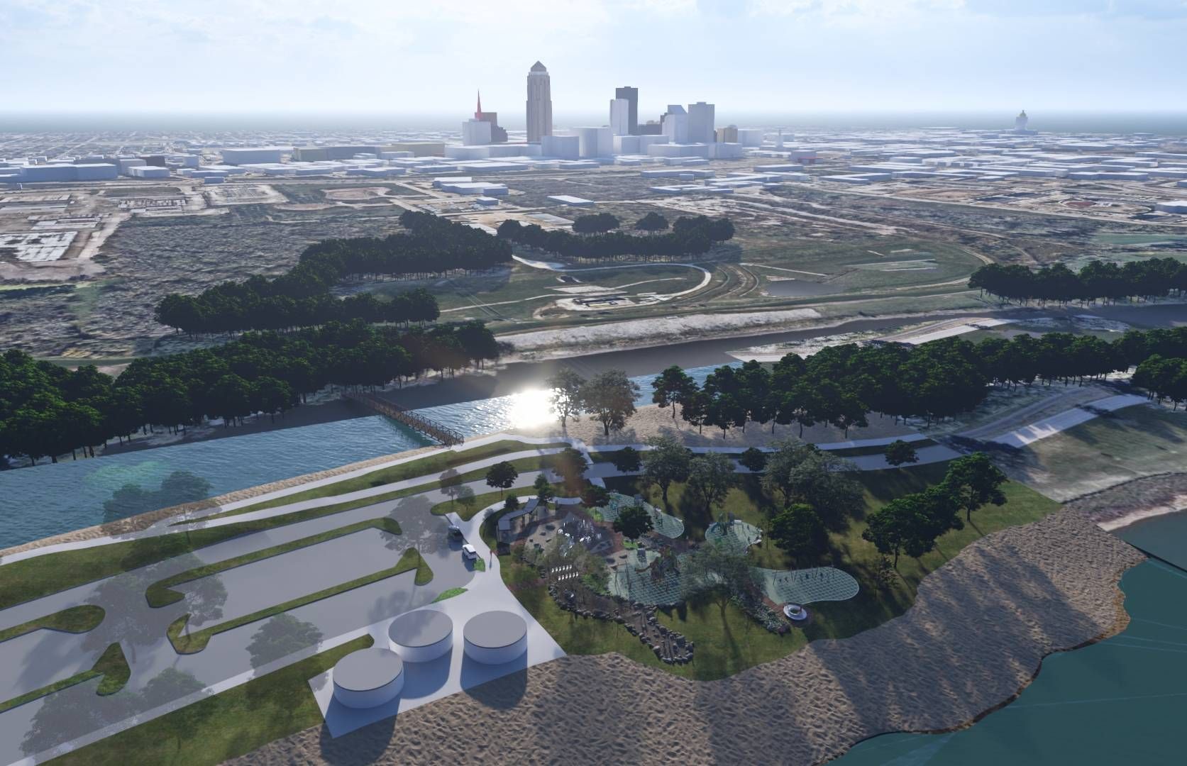 A drawing of Gray's Lake Park.