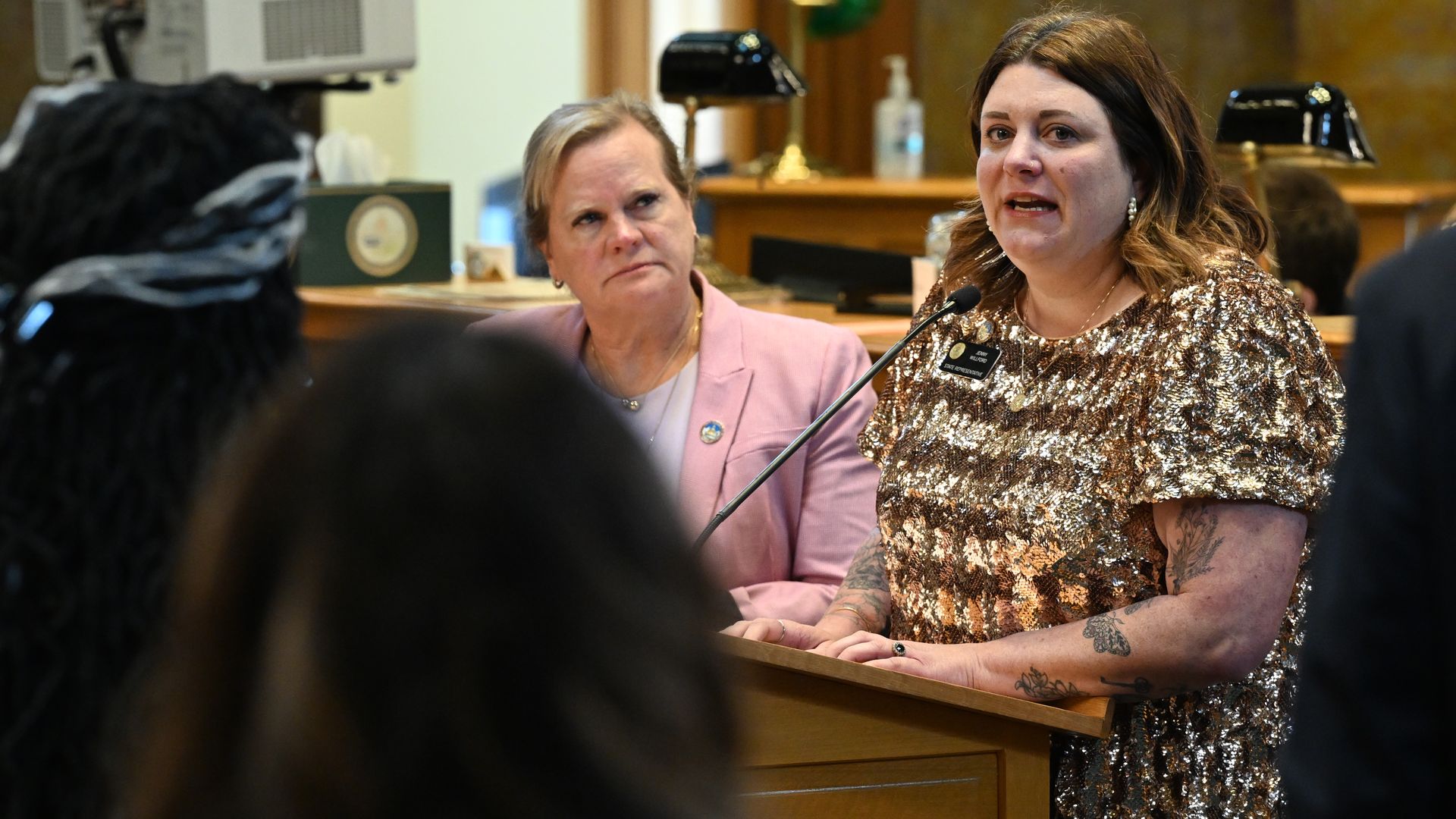 State Rep. Jenny Willford (D-Northglenn) testifies about her bill to increase safety measures for ride-sharing services. Photo: Helen H. Richardson/Denver Post via Getty Images