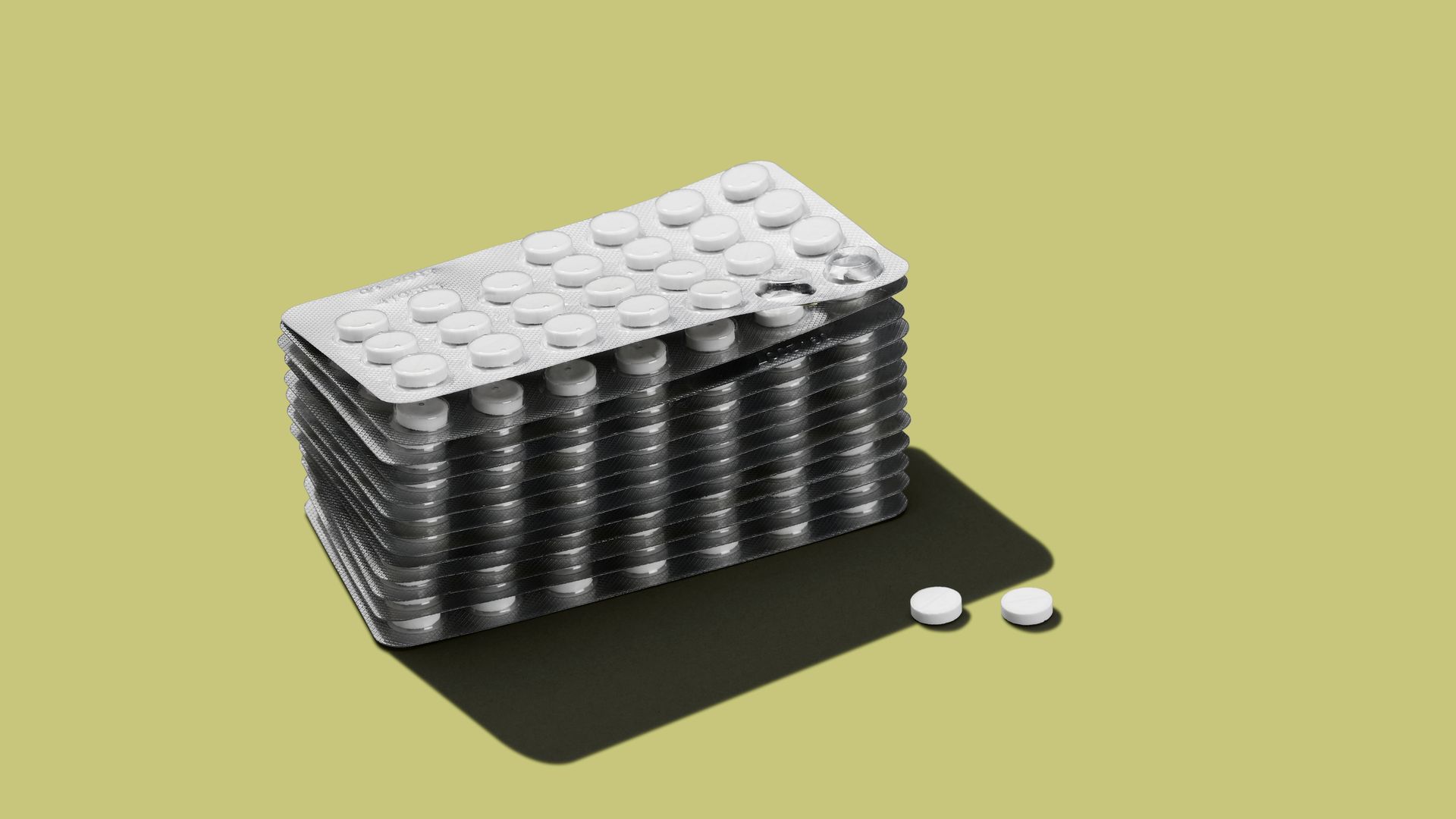 Prescription medicine staked on top of each other