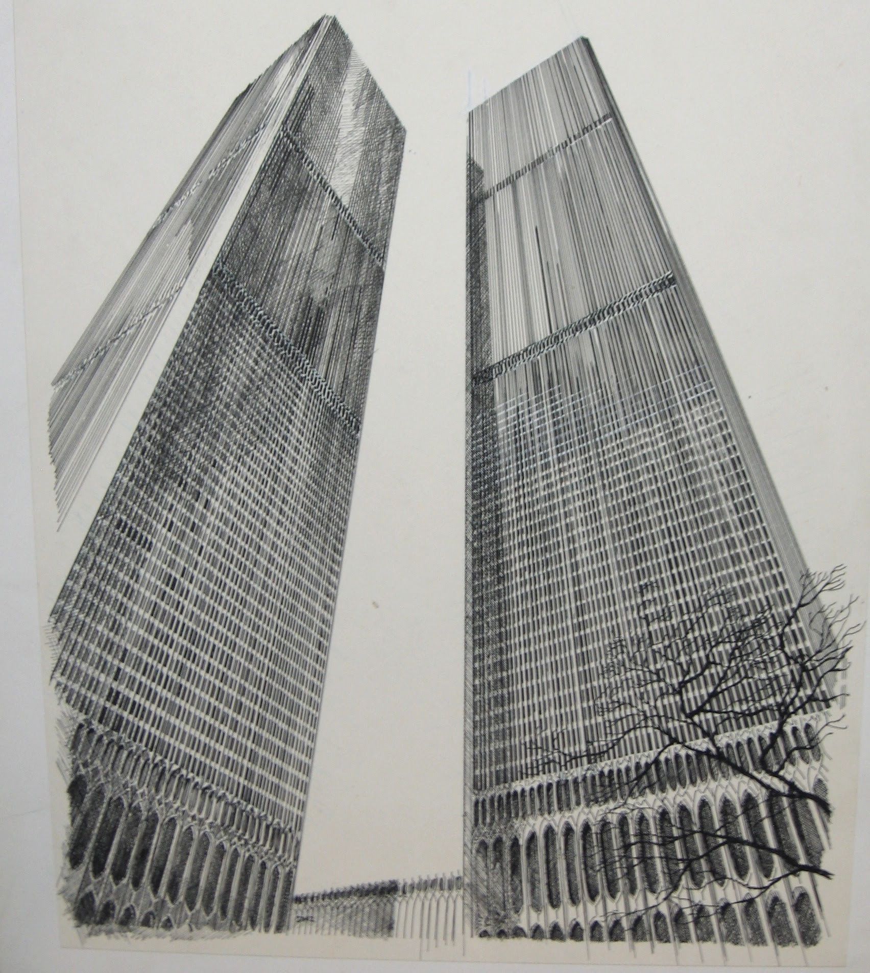 Drawing of World Trade Center