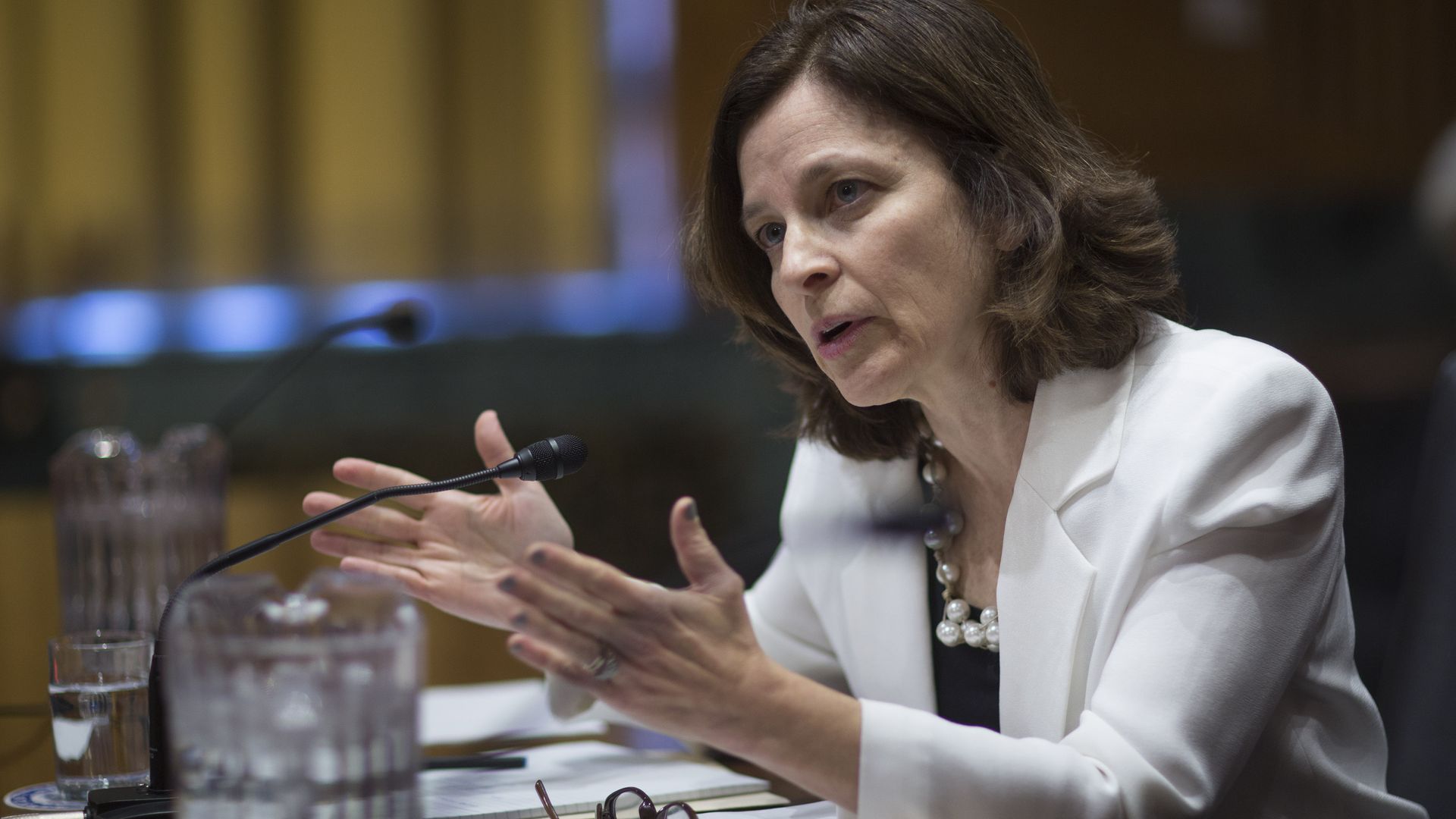 Sarah Bloom Raskin, at a 2013 hearing. Photo: Andrew Harrer/Bloomberg via Getty Images