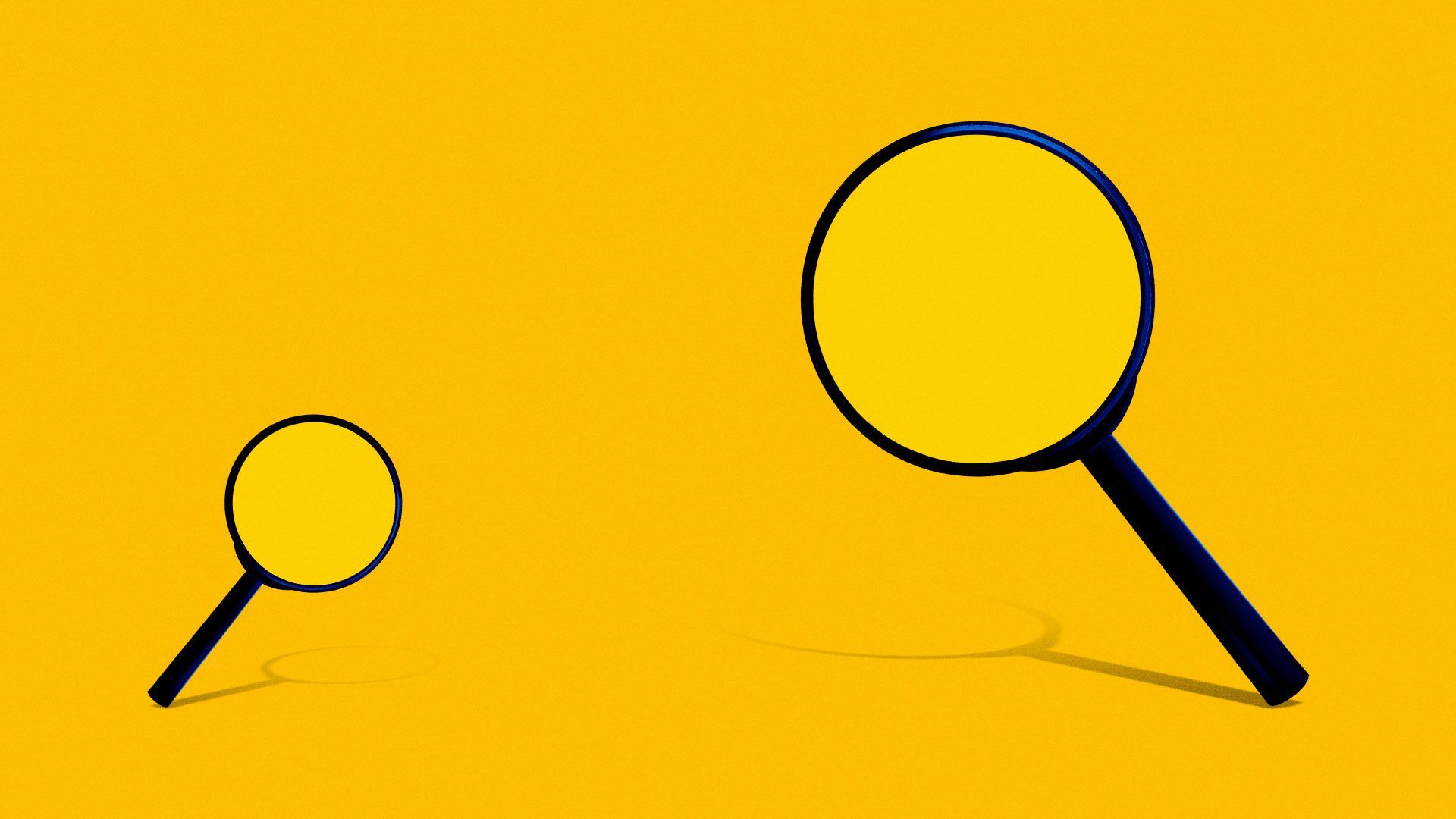 Illustration of a small magnifying glass vs a large magnifying glass
