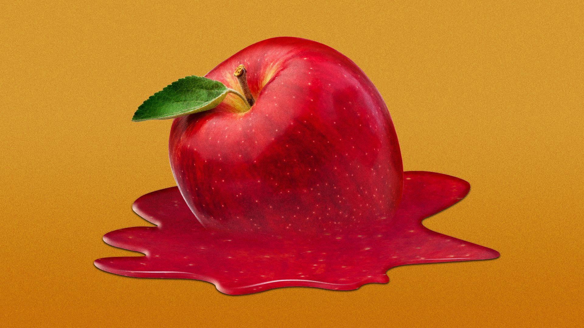 Illustration of a melting apple. 