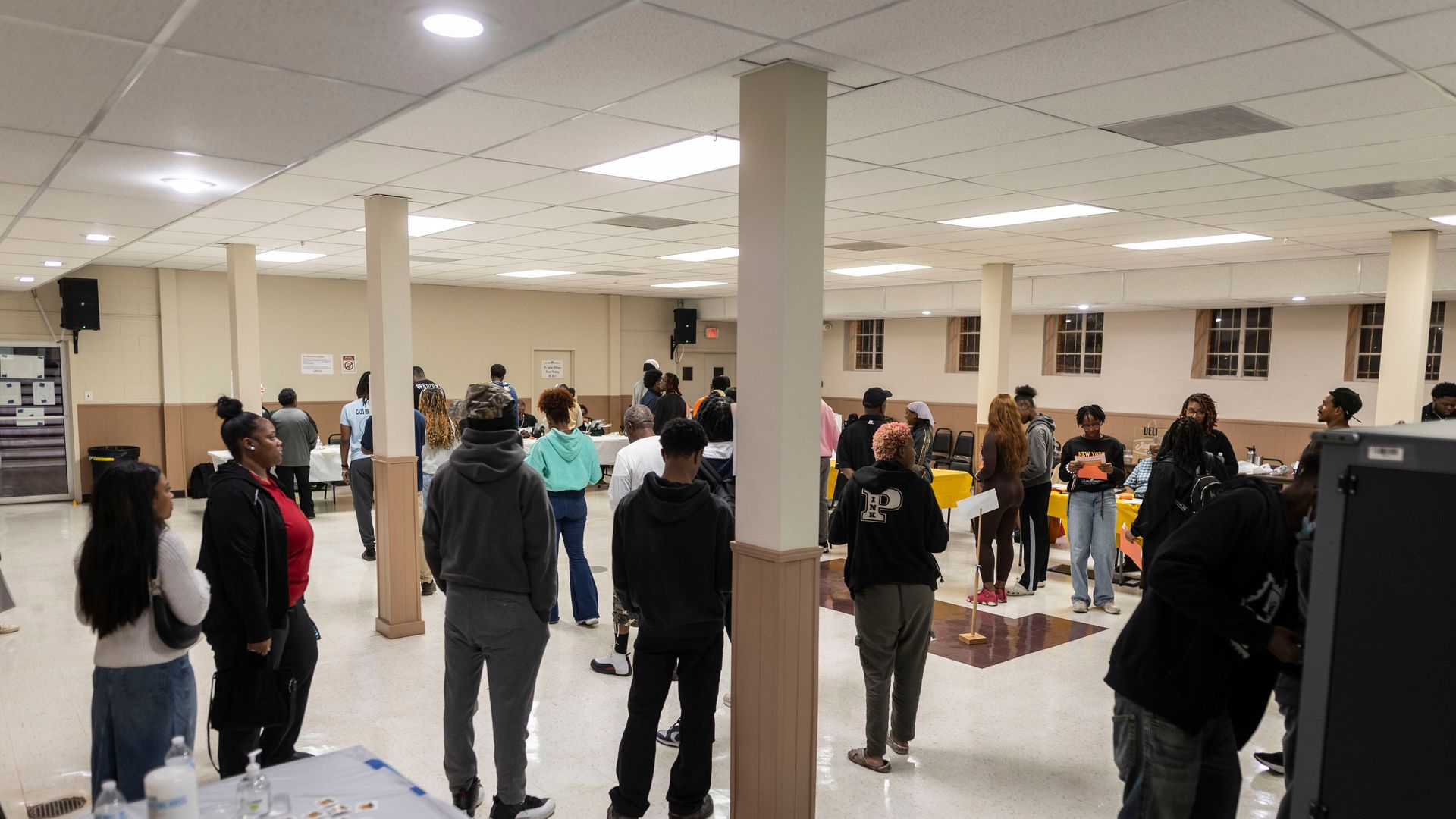 Voters line up to cast their ballots in the final hour of voting in Atlanta, Georgia.