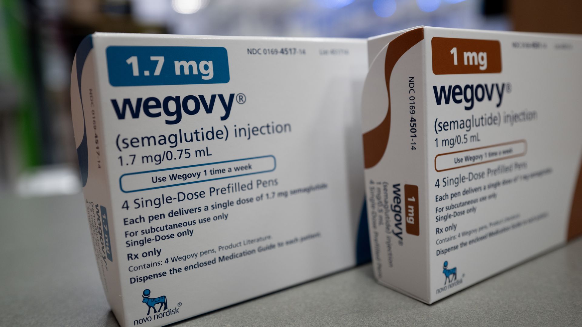 Boxes of the injectable drug Wegovy
