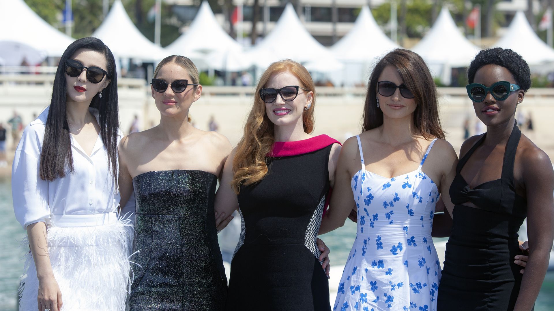Penelope Cruz, Marion Cotillard, Jessica Chastain, Lupita Nyong'o and Fan Bingbing attend the photocall for '355' during the 71st annual Cannes Film Festival
