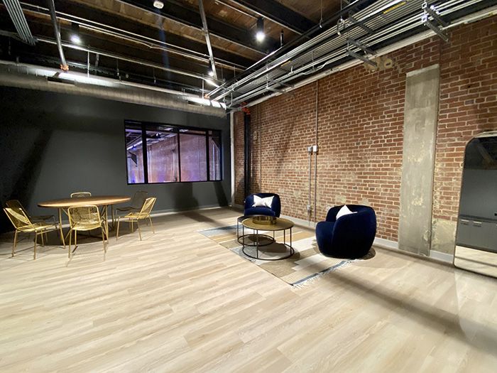 The Model T is another private room. Camp North End once produced Model T Fords. Photo: Ashley Mahoney/Axios