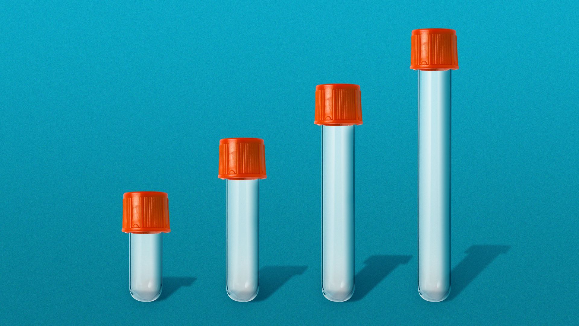 Illustration of vials getting progressively taller