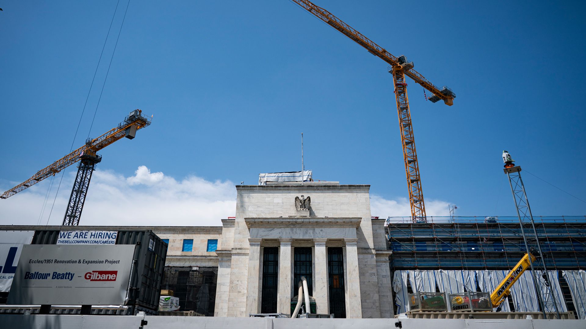 The Federal Reserve headquarters building under renovation