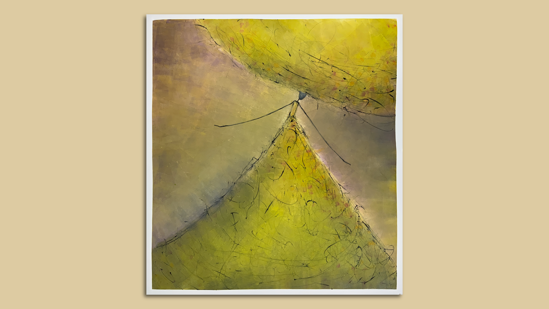 An abstract art work of a person.