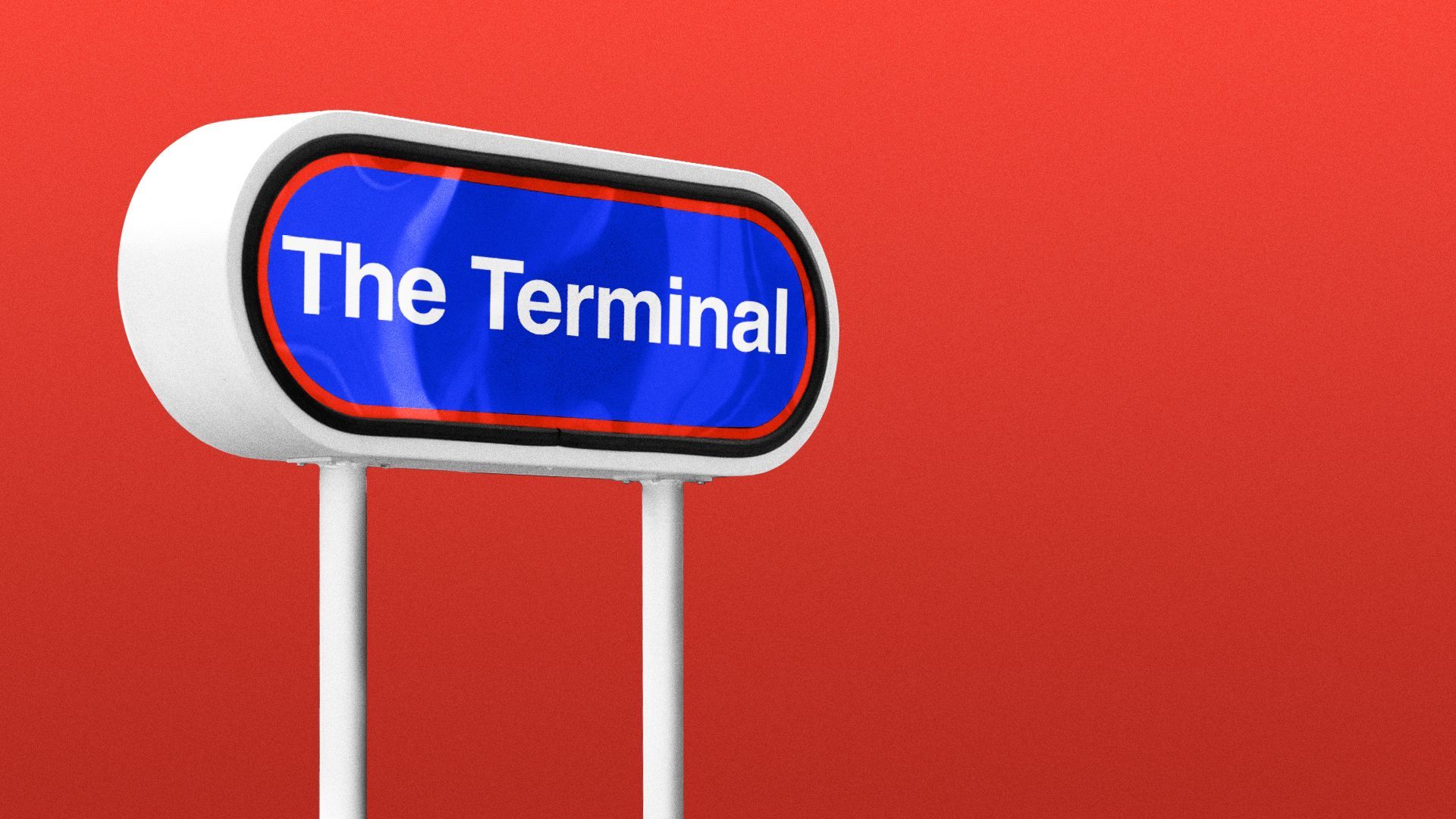 Illustration of "The Terminal" text on a Greater Cleveland Regional Transit Authority sign.