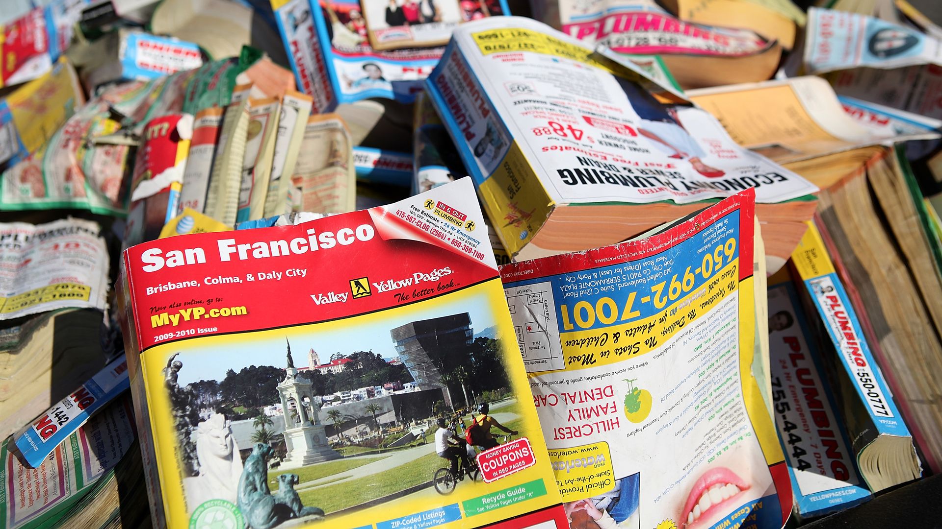 A stack of phonebooks