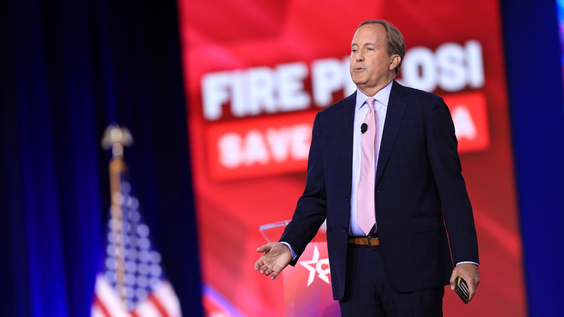 Ken Paxton, Texas attorney general, speaks during the Conservative Political Action Conference (CPAC) in Dallas, Texas, US, on Friday, Aug. 5, 2022.