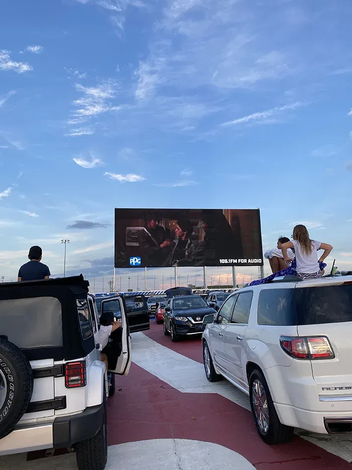 drive-in movie at the speedway