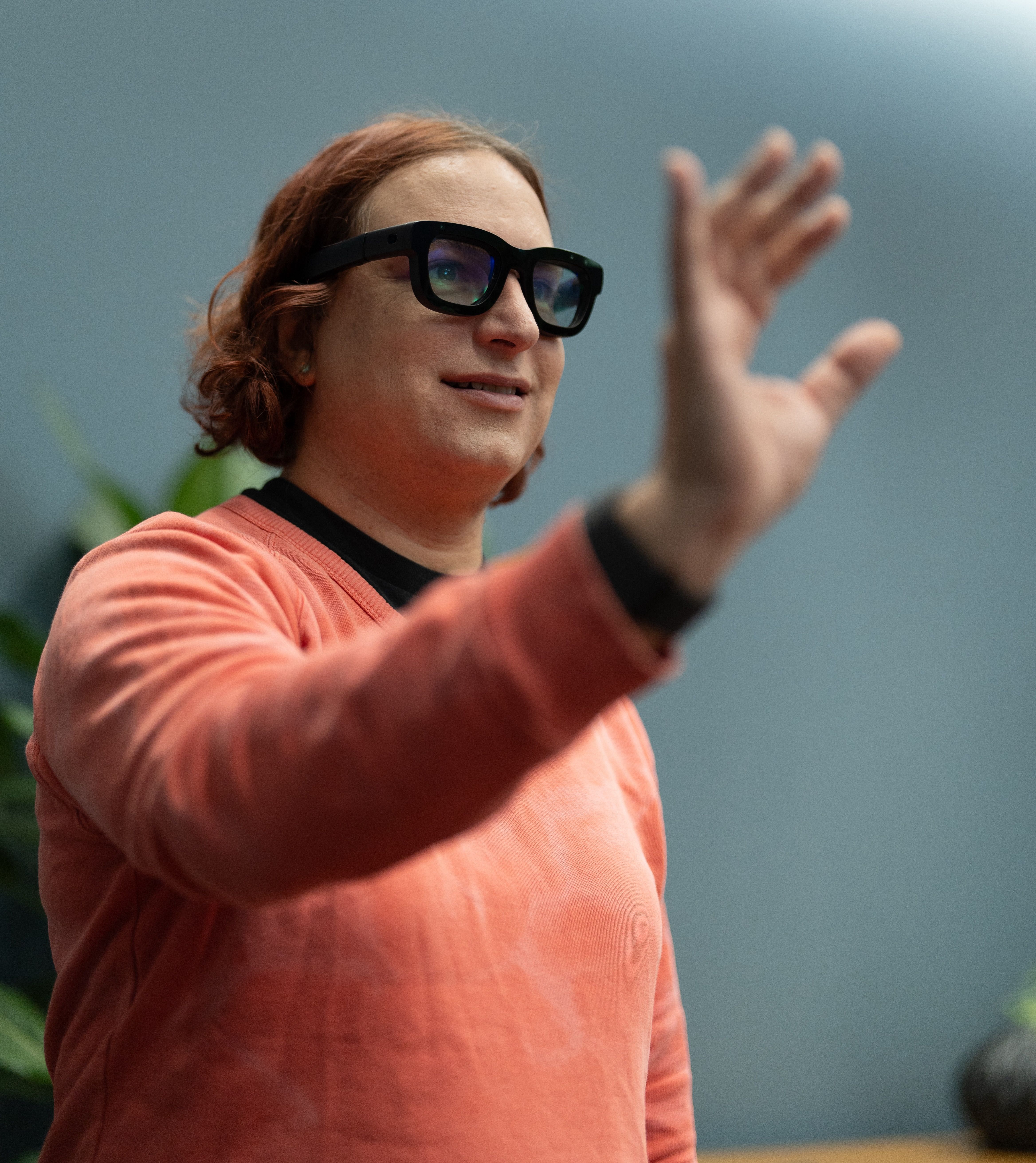 Ina Fried tries out Meta's Orion augmented reality glasses. 