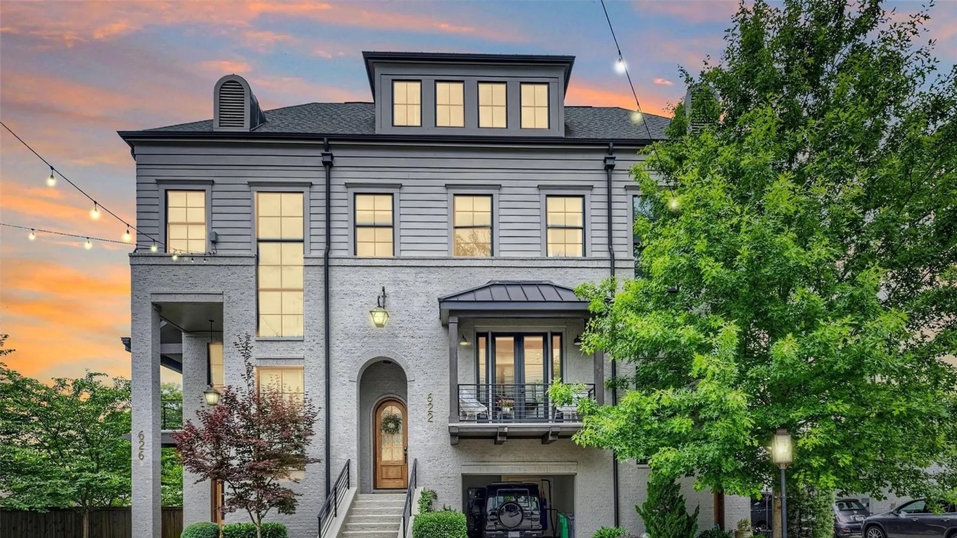 two story house with garage
