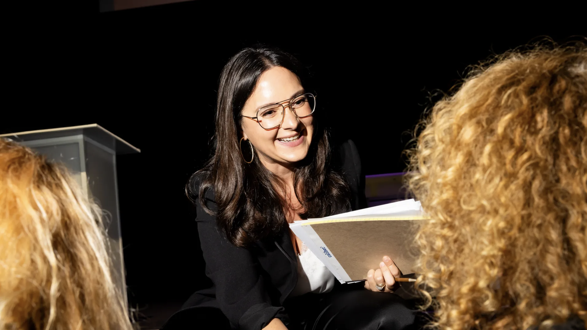 The Free Press founder Bari Weiss at the Ace Theatre in downtown Los Angeles during the company's first live debate event in September. Photo: Roger Kisby
