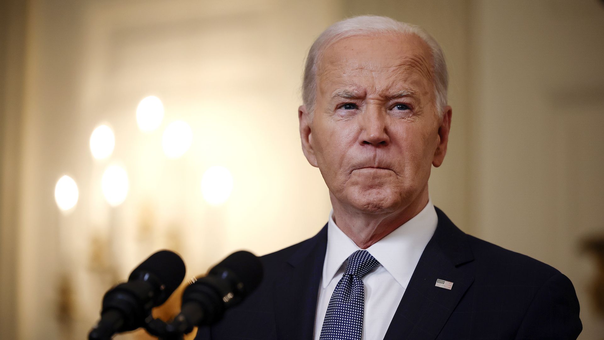 U.S. President Joe Biden delivers remarks on former U.S. President Donald Trump’s guilty verdict in his hush-money trial before speaking on the Middle East at the White House on May 31, 2024 in Washington, DC. Biden said Trump had a fair trial and an impartial jury found him guilty on all 34 counts