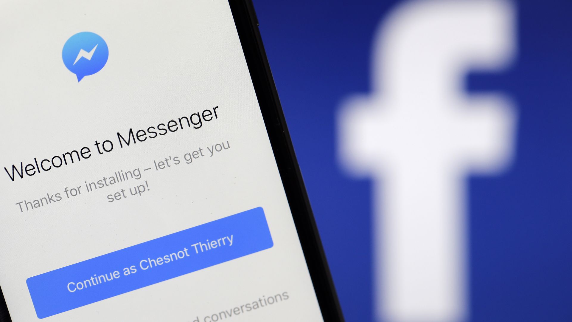 Facebook Messenger welcome screen