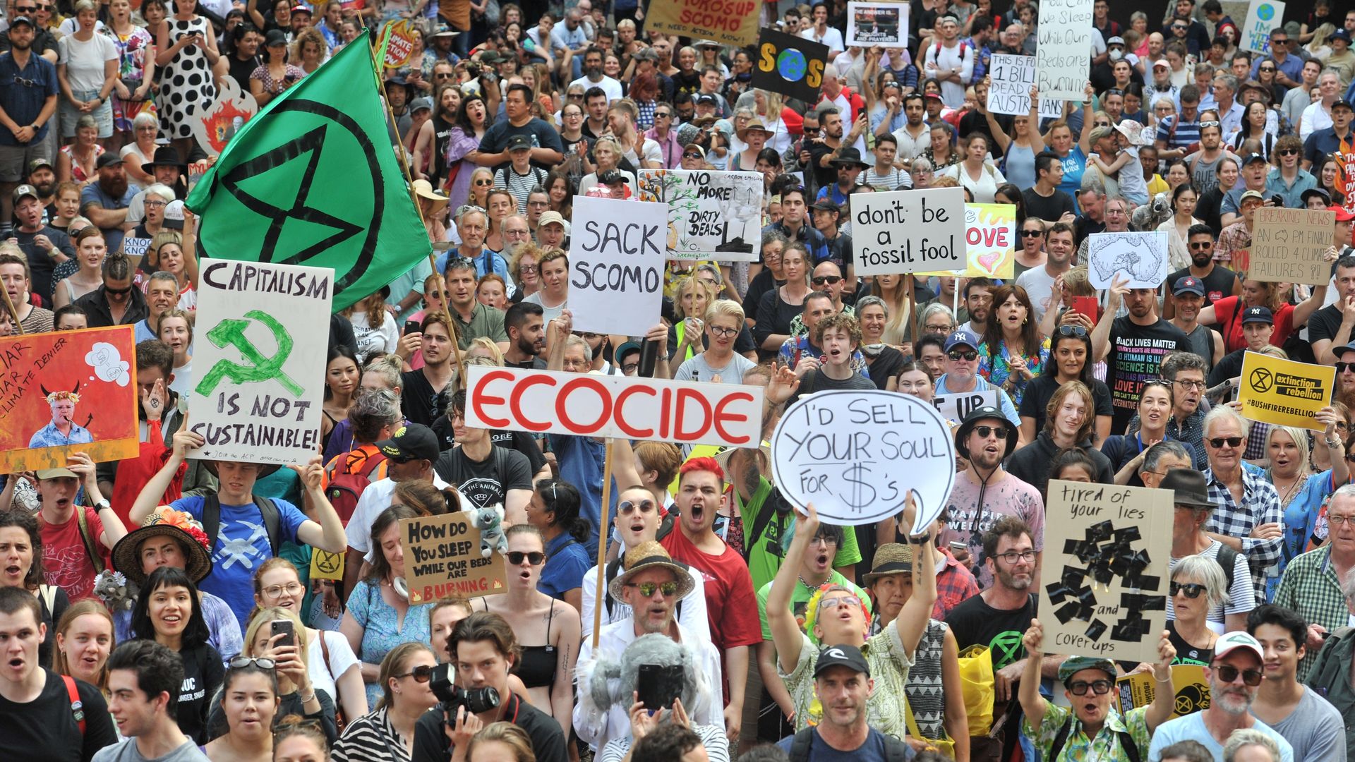 Climate protests in Sydney, Australia.