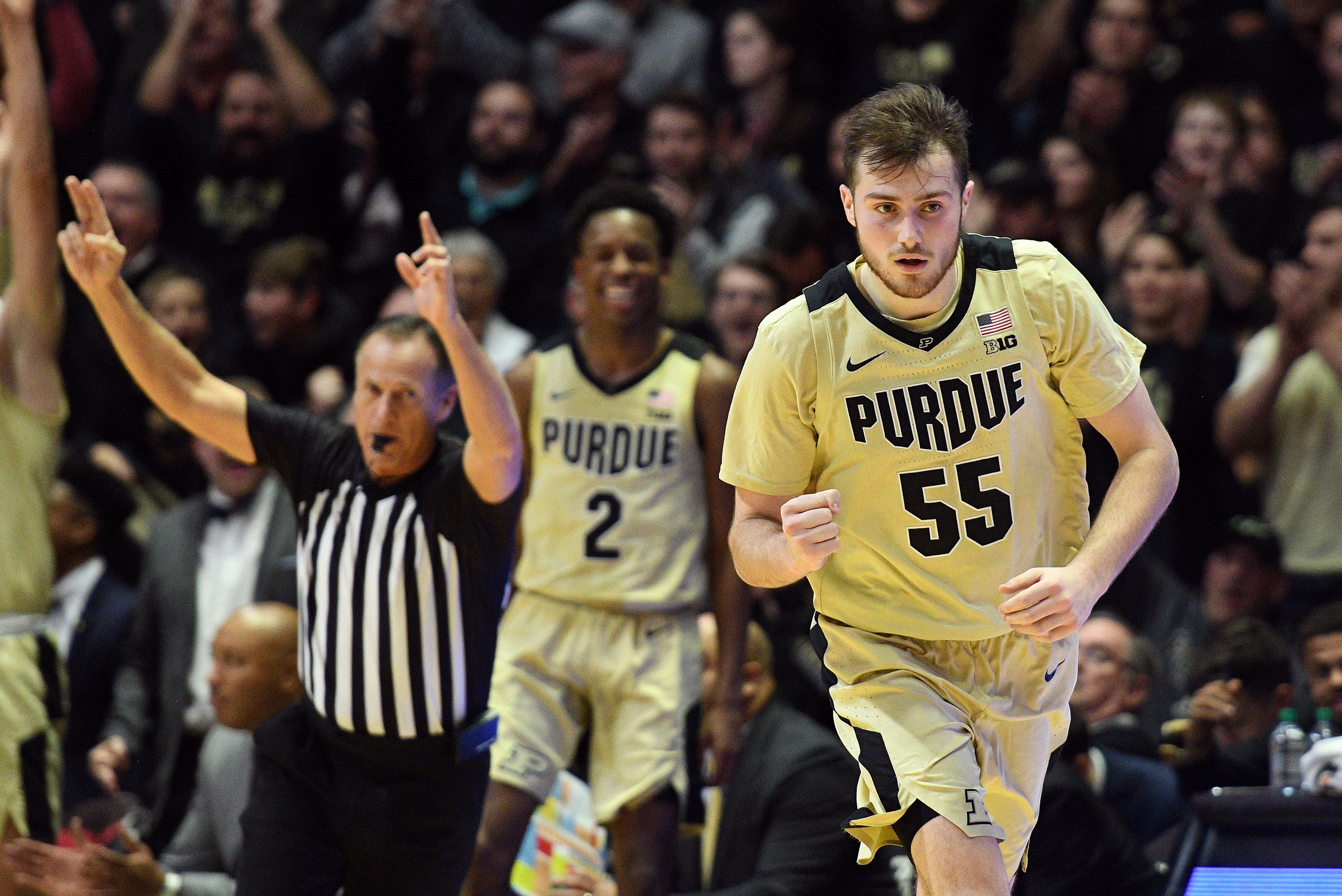 Purdue player celebrating