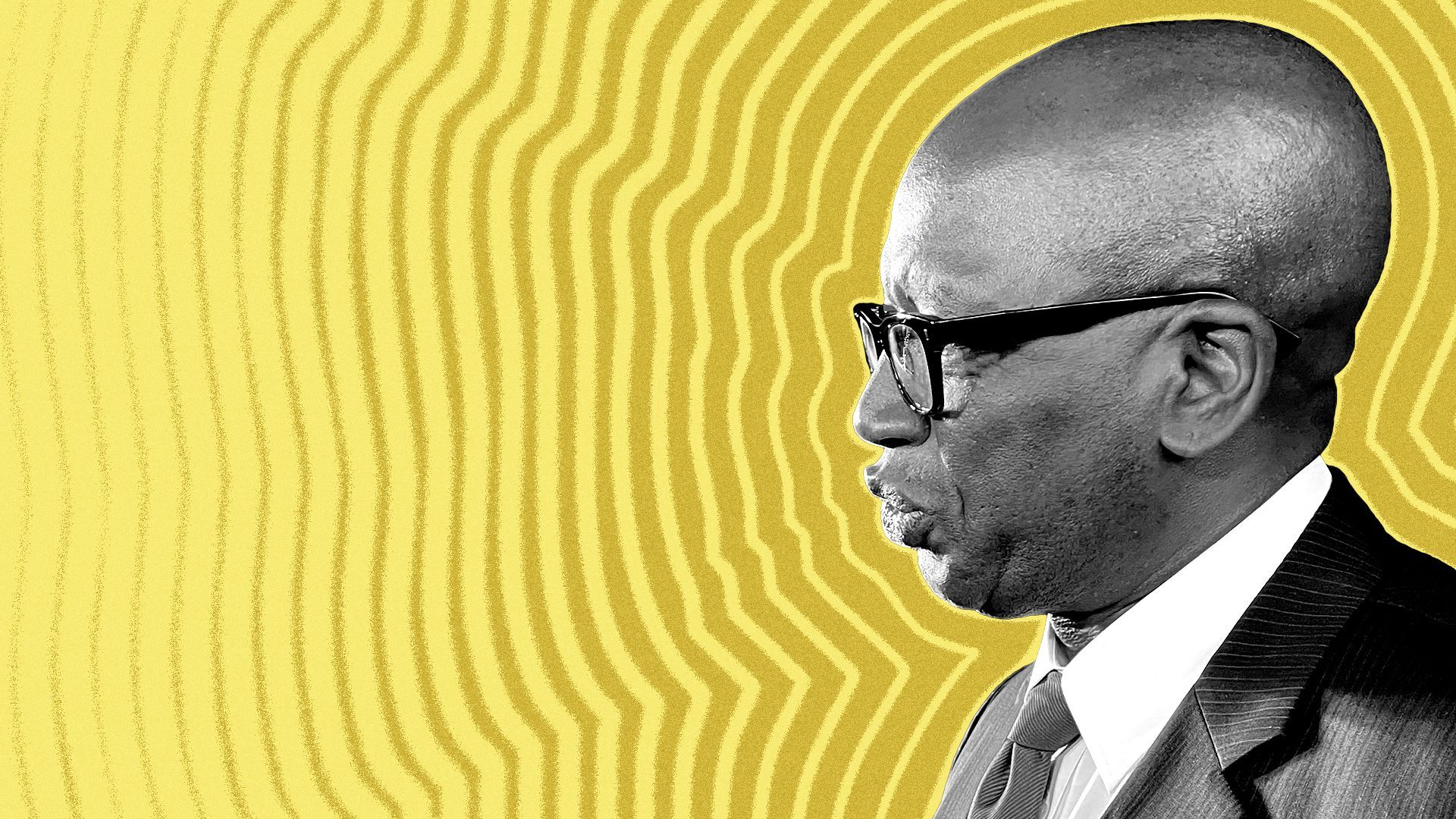 Photo illustration of St. Petersburg Mayor Ken Welch with lines radiating from him. 