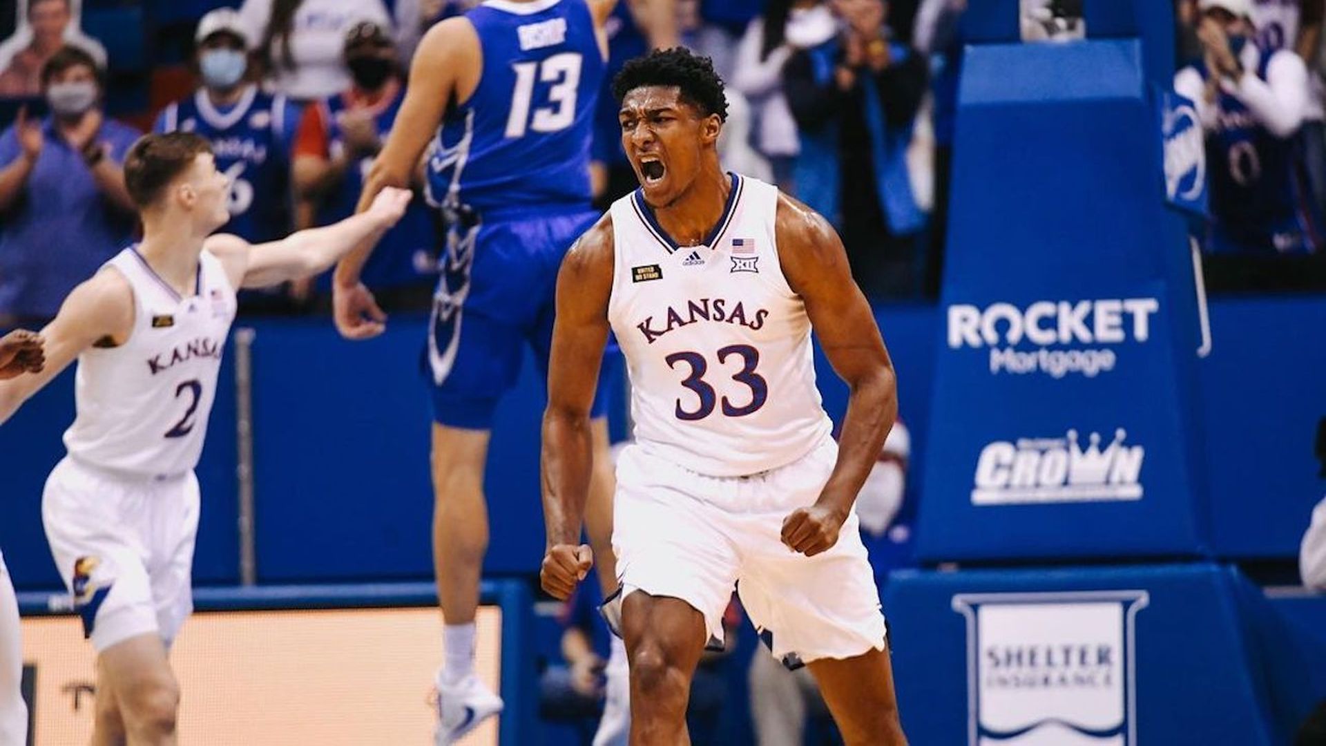 kansas player celebrating 