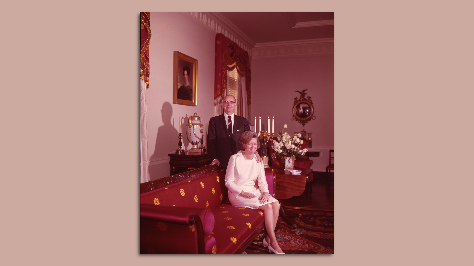 Gov. Lester Maddox and First Lady Hattie Maddox pose in the governor's mansion in 1968. Photo: Kenan Research Center at the Atlanta History Center. Floyd Jillson Photographs Collection.