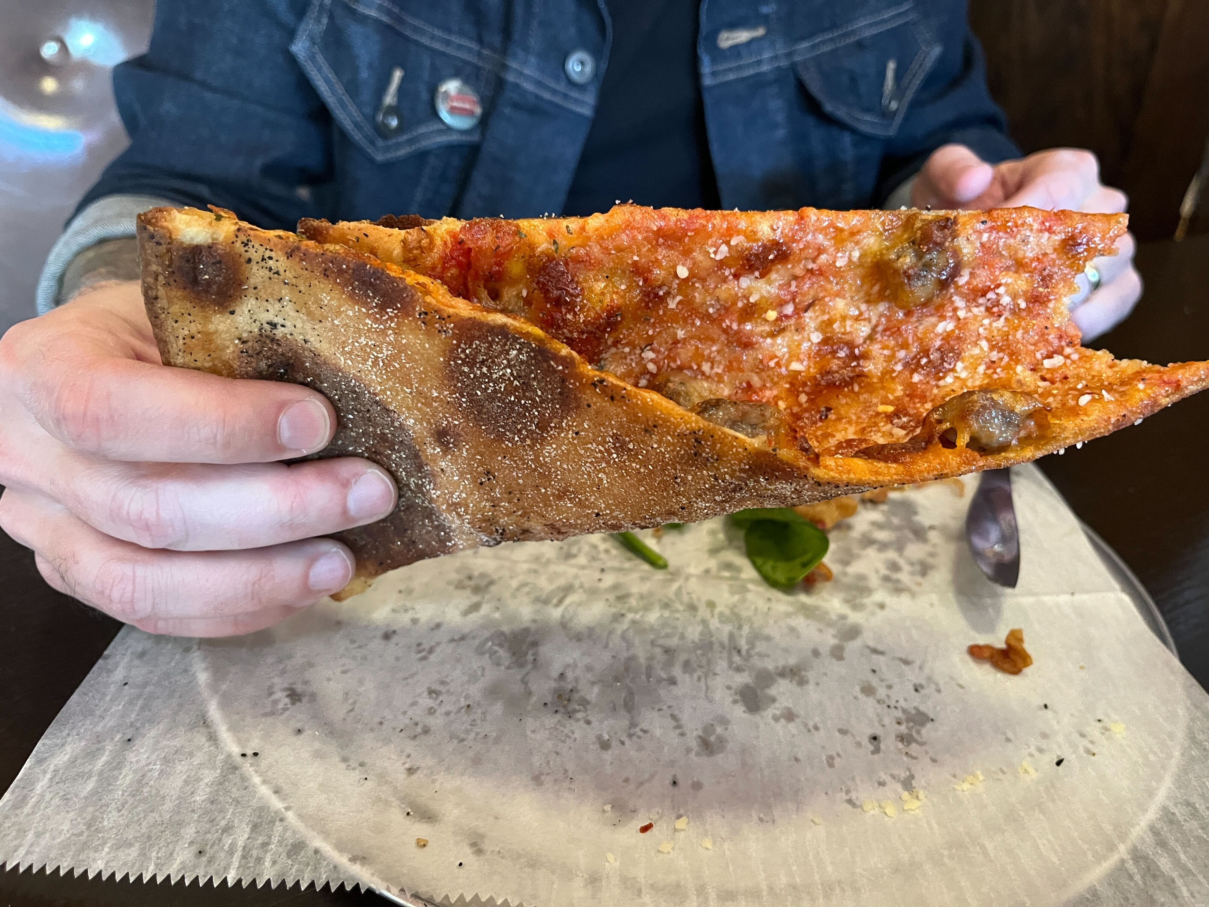 Photo of a piece of pizza 