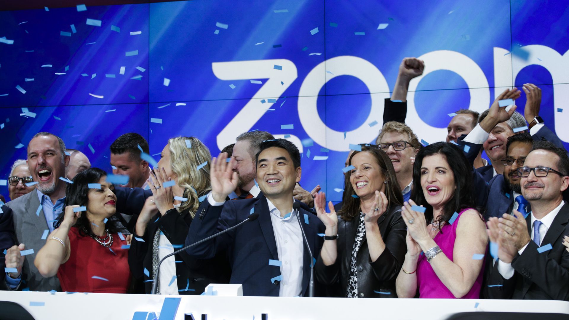 Zoom CEO celebrating IPO