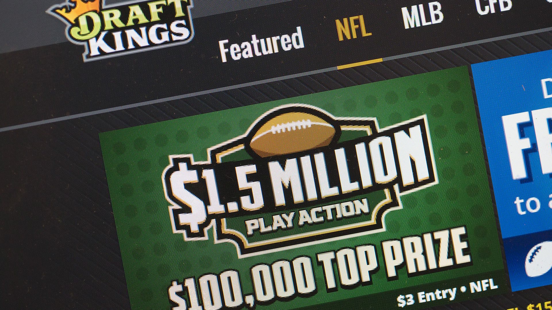Draft Kings screen shot of NFL $1.5 million prize