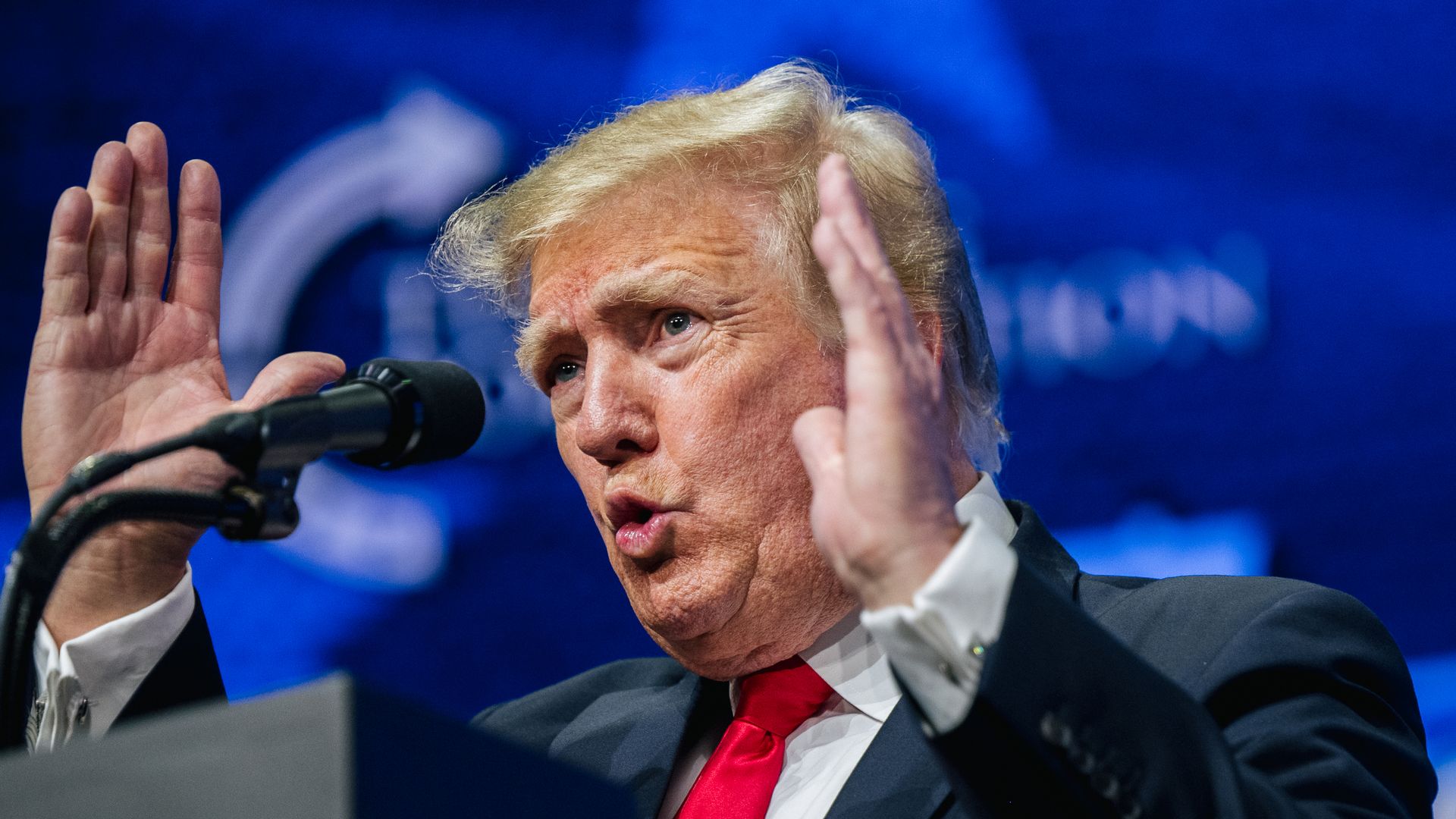 Former U.S. President Donald Trump speaks during the Rally To Protect Our Elections conference on July 24,
