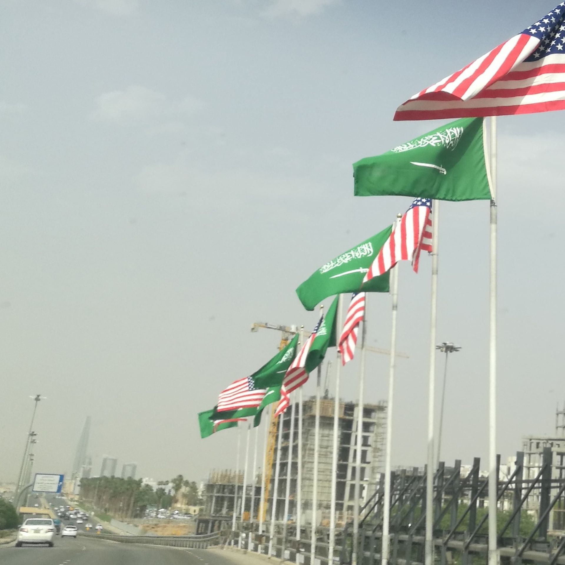 Flags of both United States and Saudi Arabia are raised ahead of U.S President Donald Trump's visit to Saudi Arabia, in Riyadh, Saudi Arabia on May 18, 2017