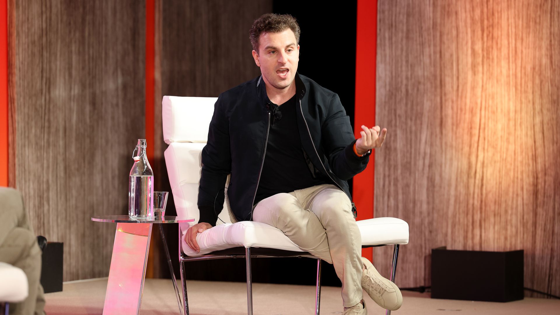 CEO of Airbnb, Brian Chesky speaks on stage during Pivot MIA at 1 Hotel South Beach on February 16, 2022 in Miami, Florida. 