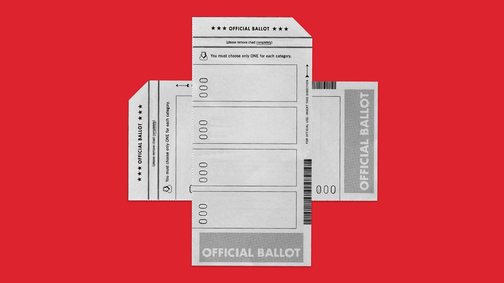 Illustration of two ballots creating the shape of a medical cross