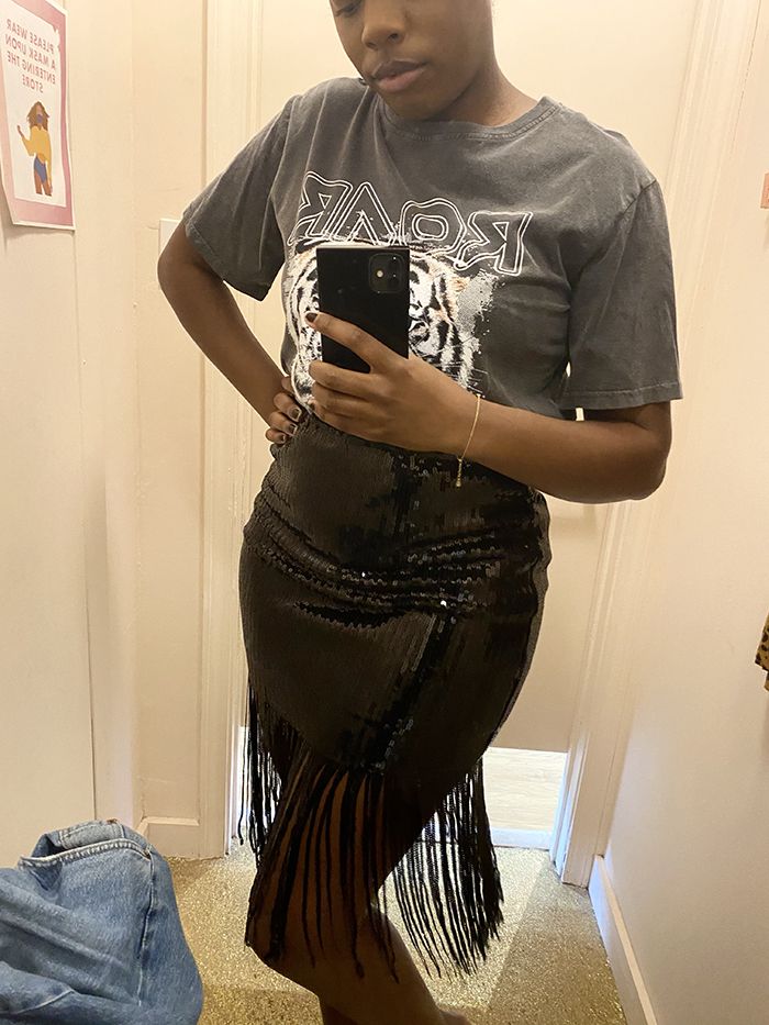 Fringe and sparkle skirt