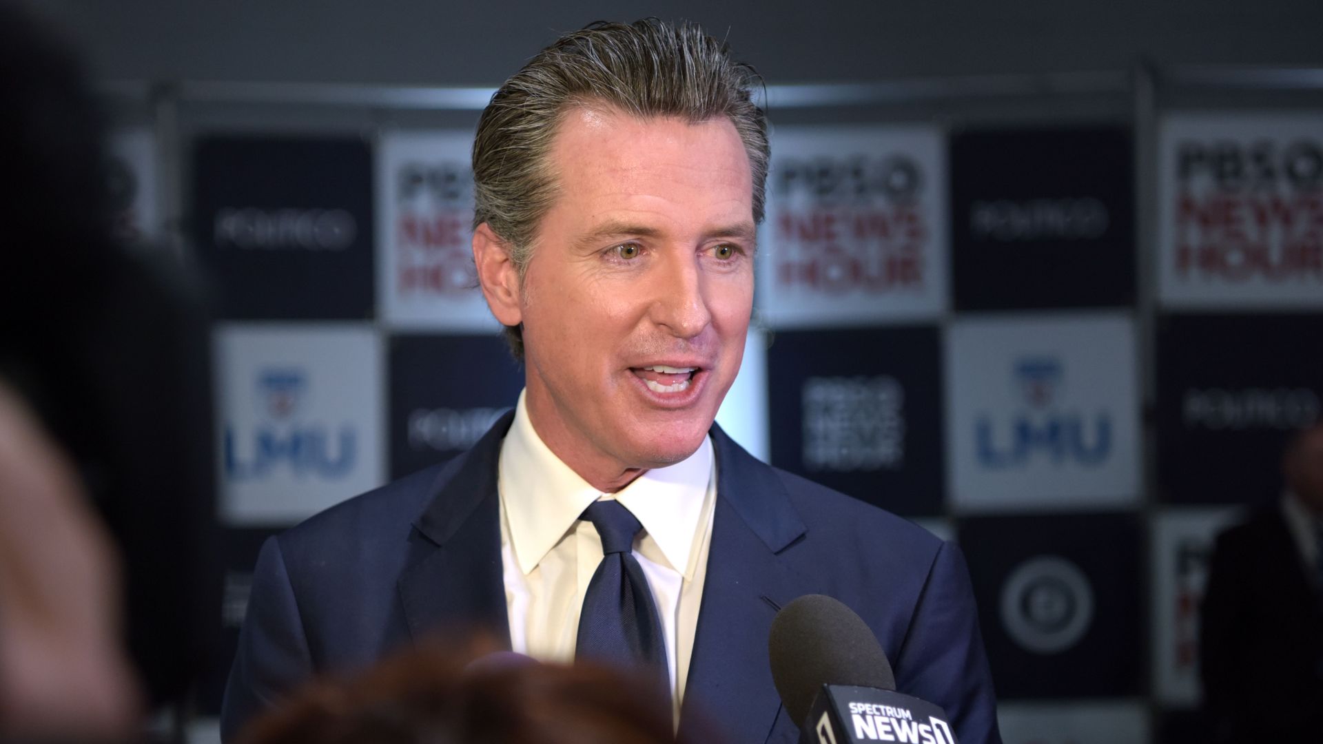 Gavin newsom speaking to press