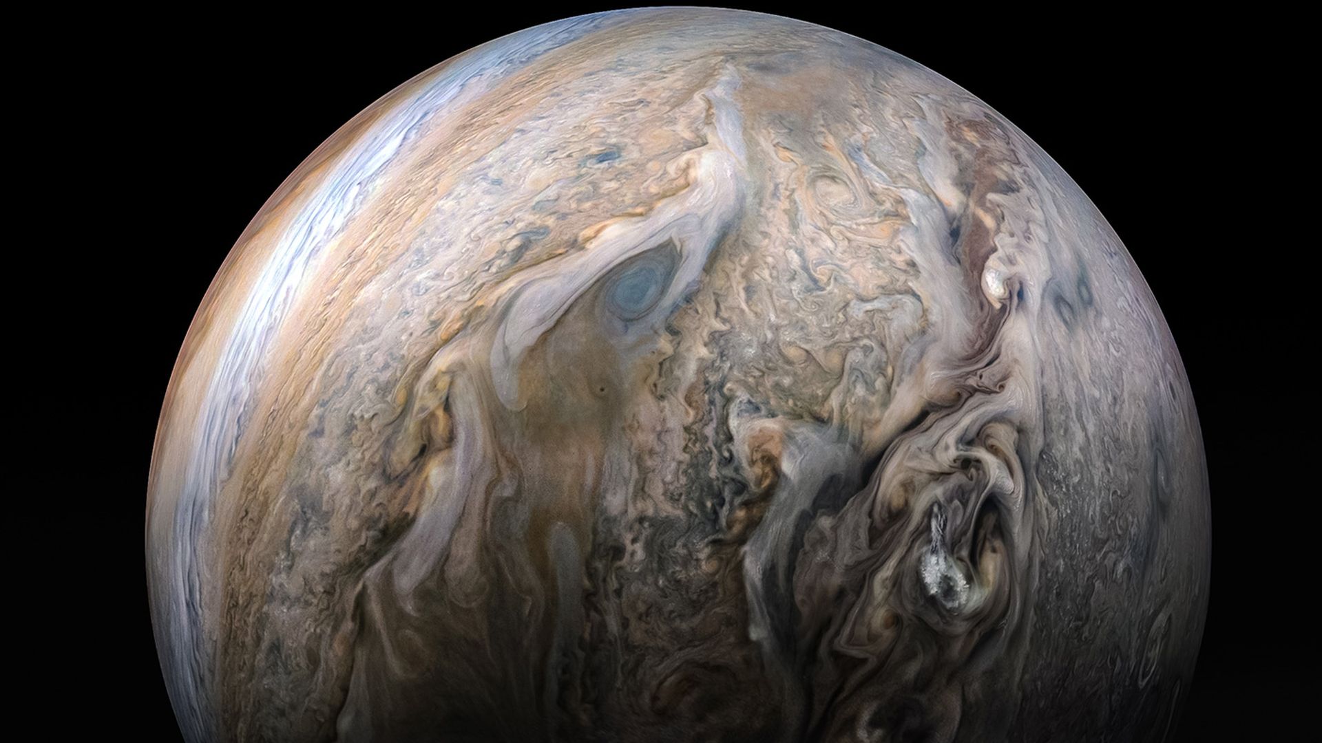 A view of Jupiter's clouds from Juno