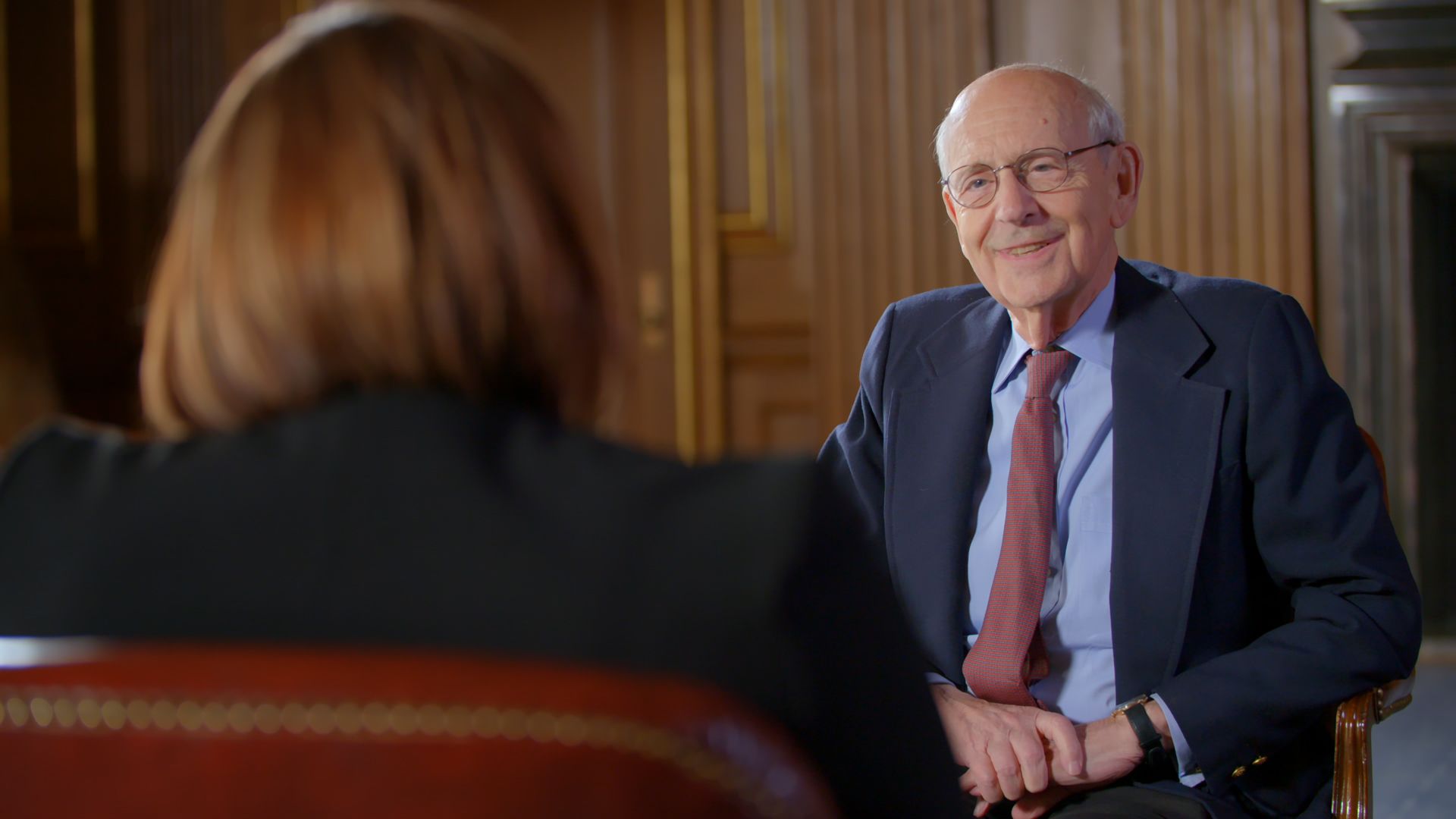 Supreme Court Justice Stephen Breyer sitting for an interview