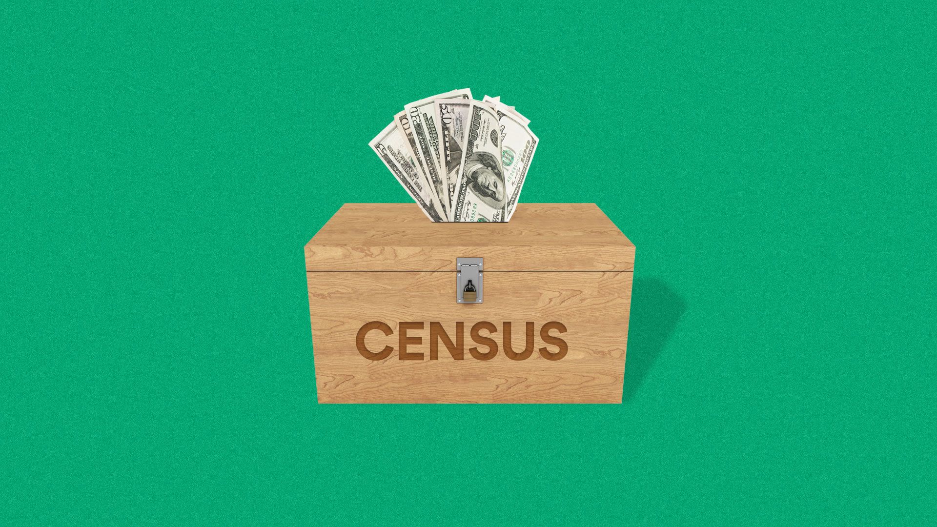 Money sticking out of census box