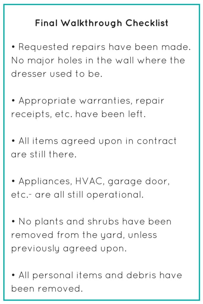 Walkthrough Checklist