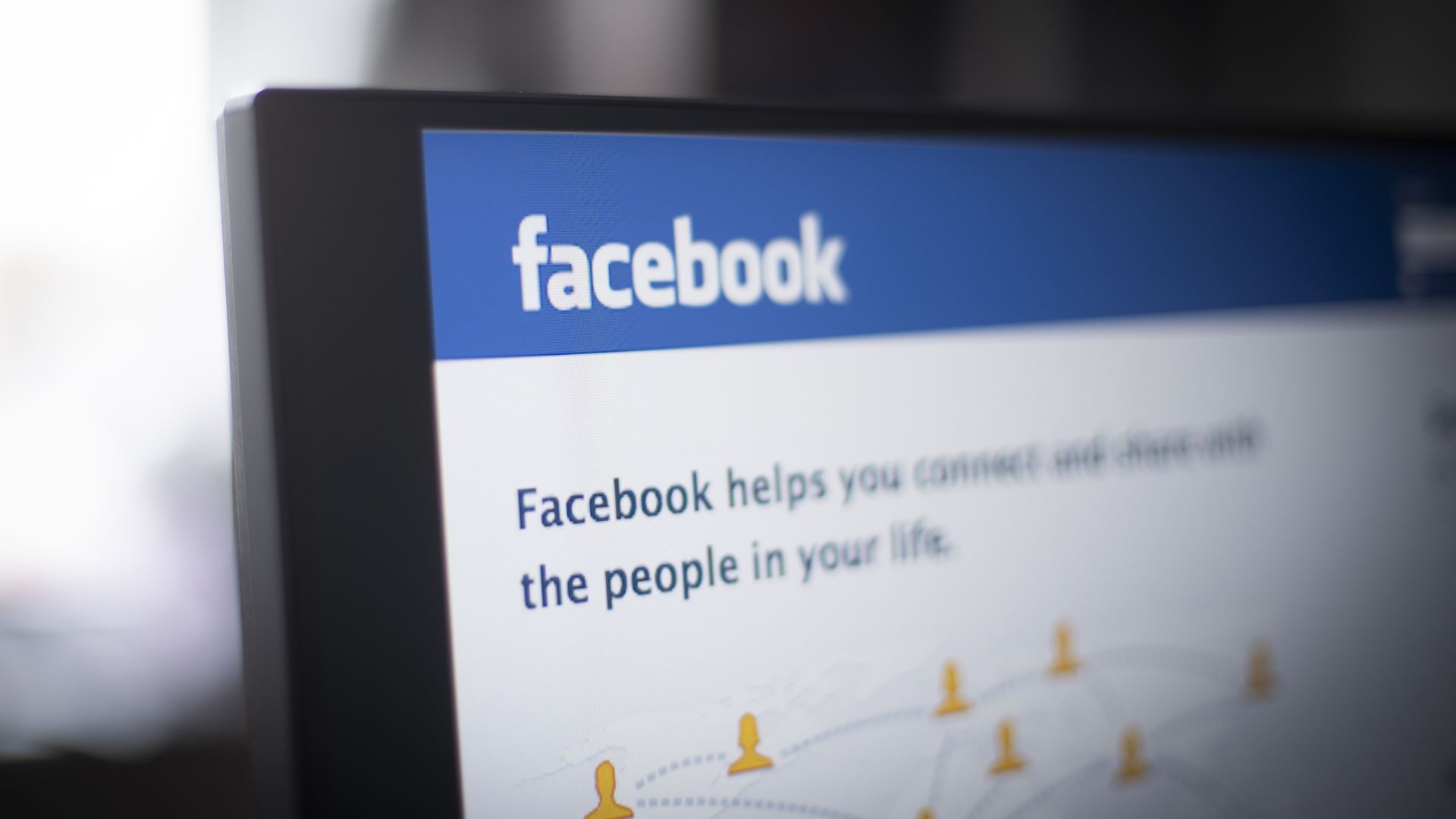 Photo of Facebook on a desktop computer screen