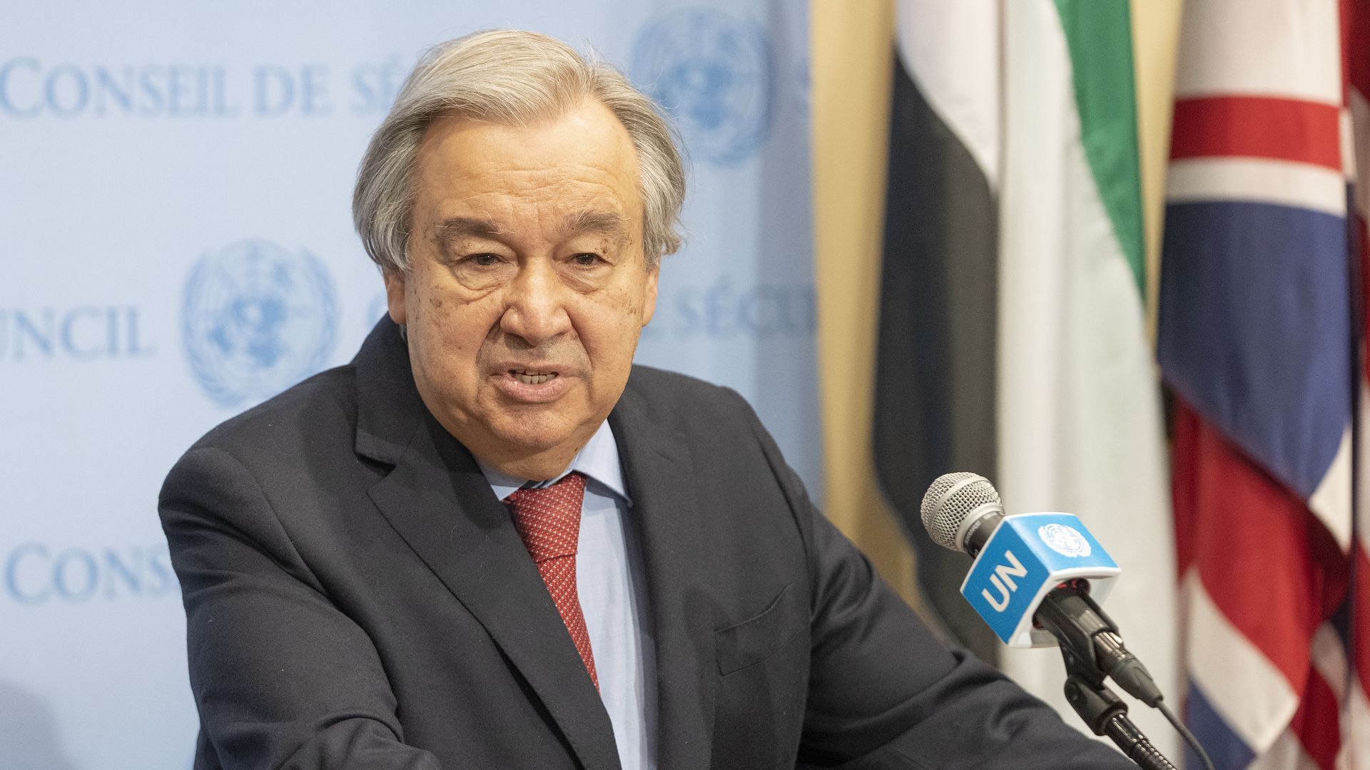 UN Secretary-General Antonio Guterres speaking in New York City in March.