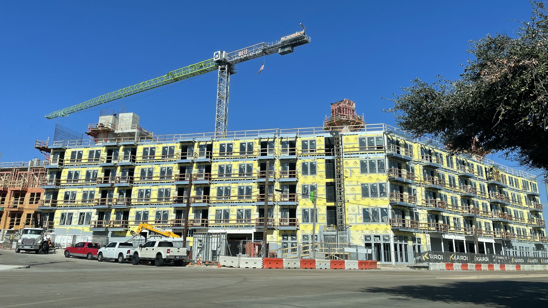 An apartment building under construction