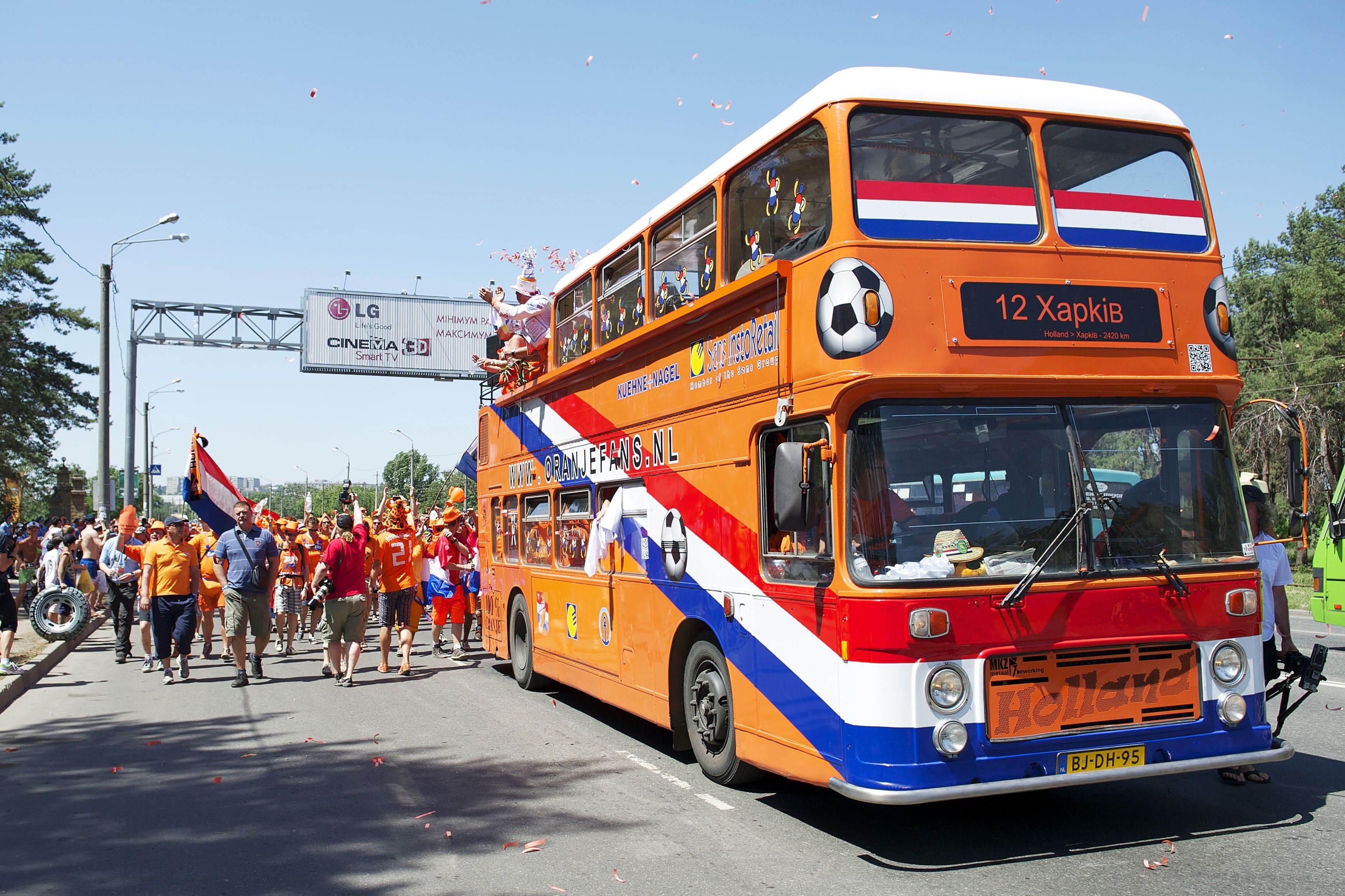 Oranje Orange march before the UEFA EURO 2012 match between Netherlands and Germany at the Metalist Stadium on June 13, 2012 in Kharkov, Ukraine. 