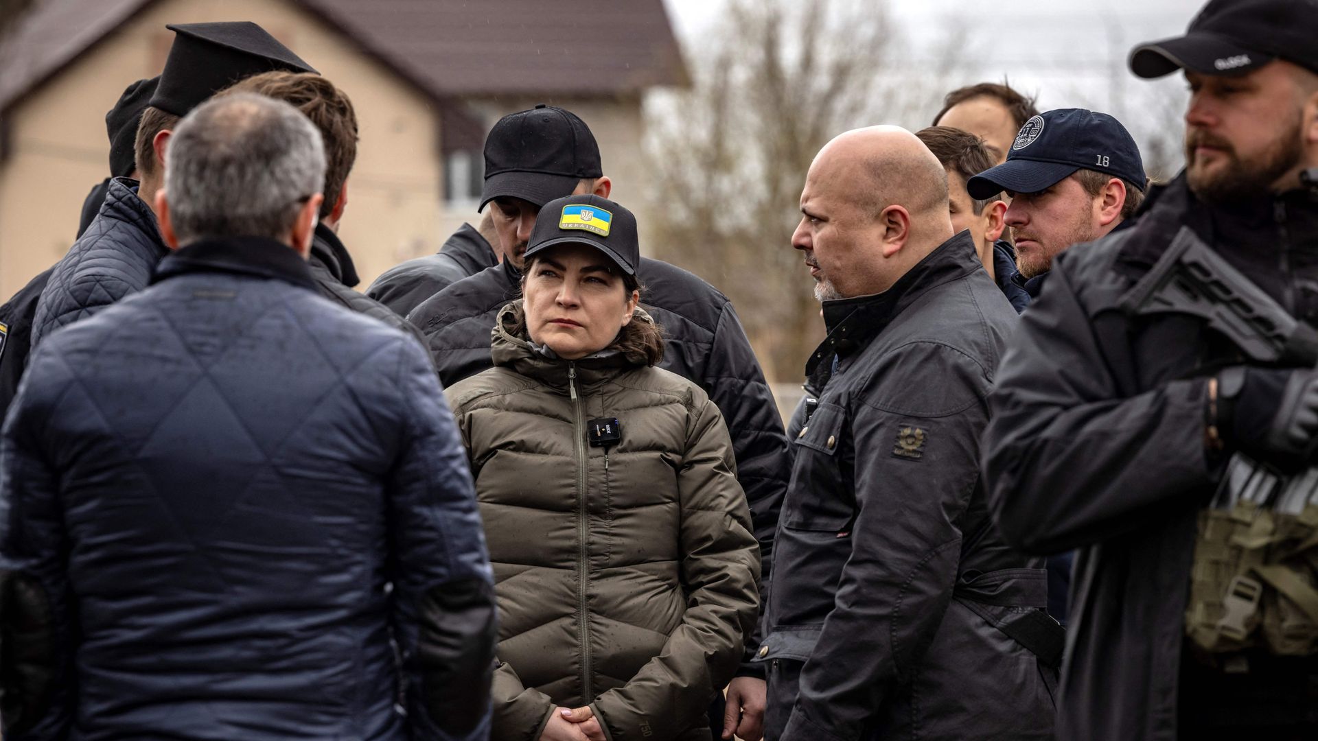 Officials in Bucha