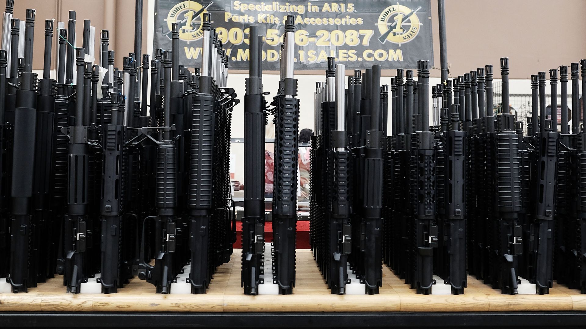 Photo of gun parts displayed on sale 